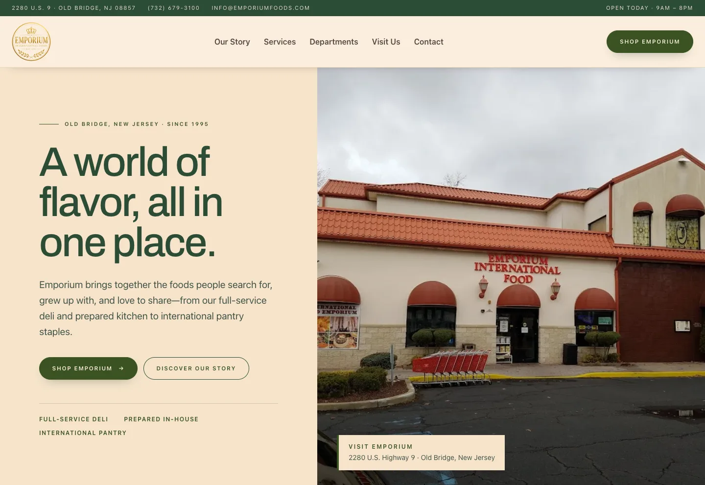 Emporium International Foods website